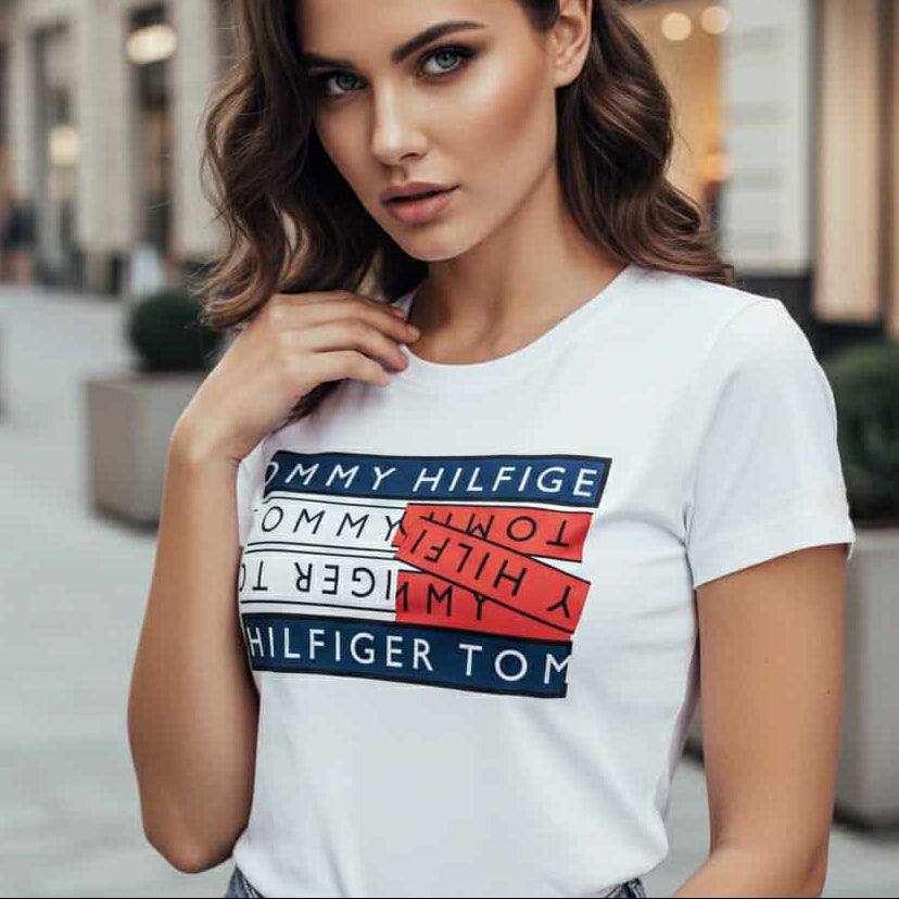 Тениска с принт TH16 - FashionVibe