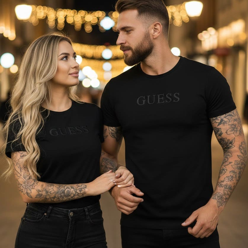 Тениски за двойки с велурен принт 31 - FashionVibe